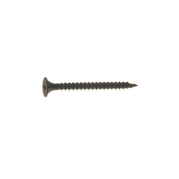 Drywall Screw, #6 x 1-5/8 in, Steel, Flat Head Phillips Drive